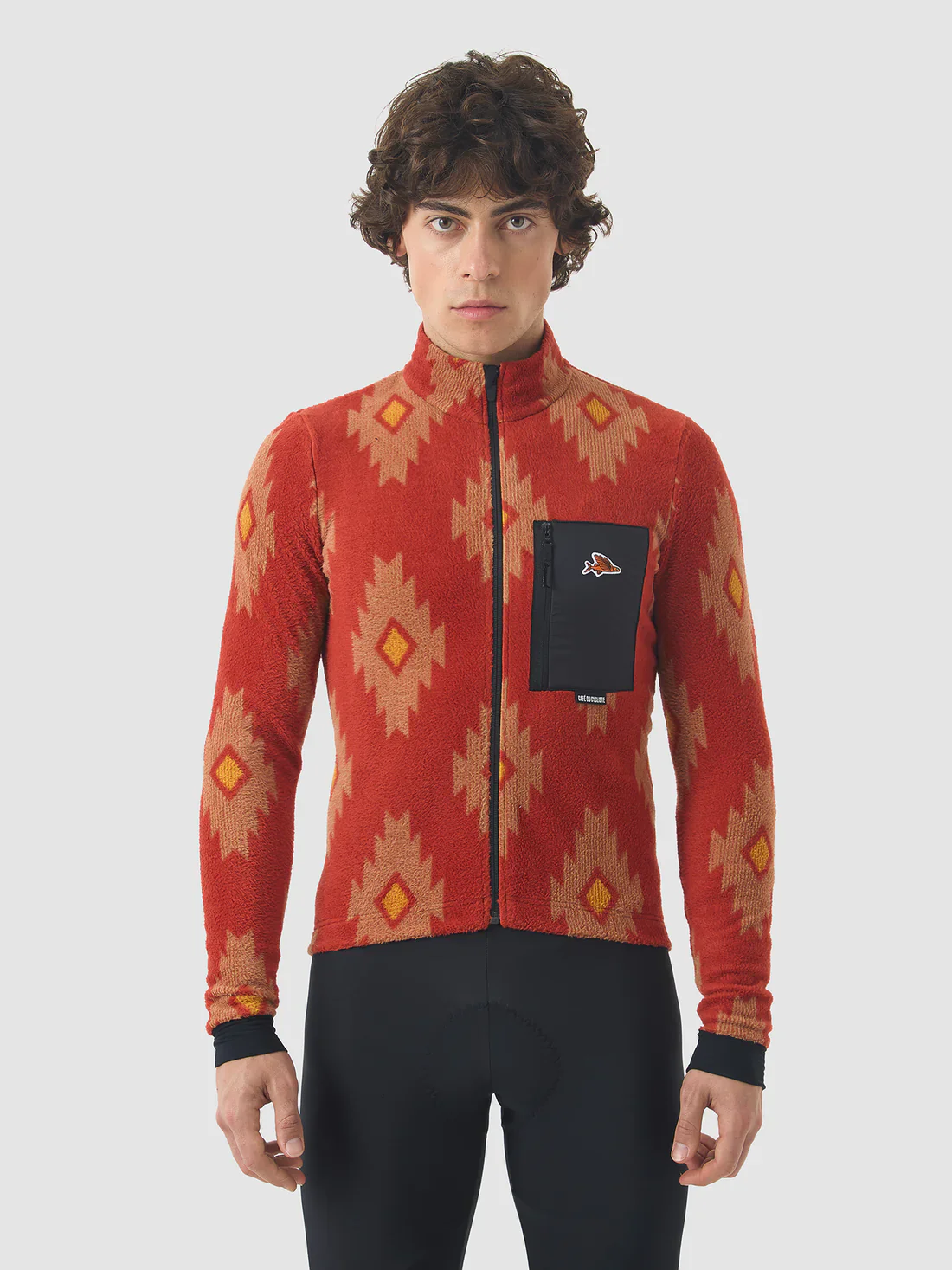 CAFE DU CYCLISTE Solange Fleece Long Sleeve Jersey - Clay/Sandstone - Image 4
