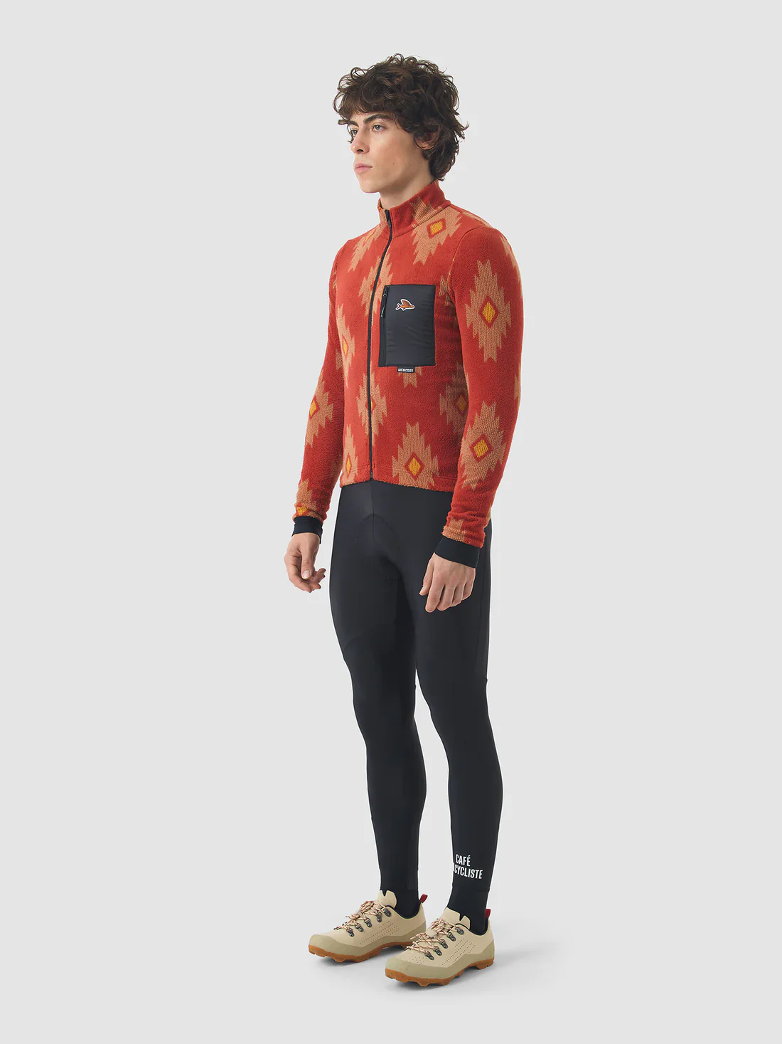 CAFE DU CYCLISTE Solange Fleece Long Sleeve Jersey - Clay/Sandstone - Image 5