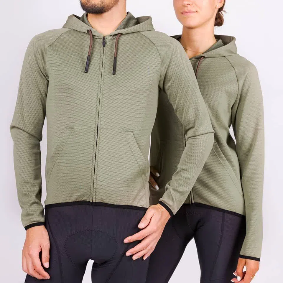CAFE DU CYCLISTE Solenne Gravel Hoodie - Gunmetal Green - Image 4