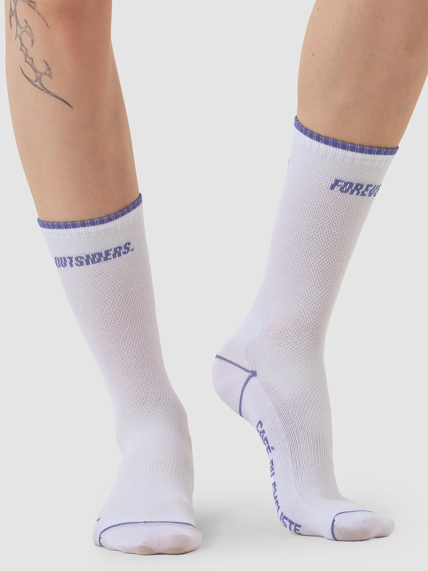 CAFÉ DU CYCLISTE Summer Motto Socks - Violet White - Image 3