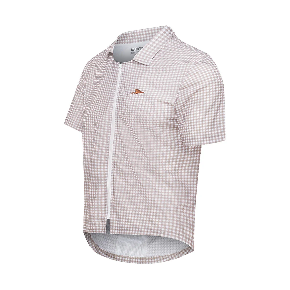 CAFE DU CYCLISTE Unisex Cycling Shirt Claudine - Oyster Grey - Image 3