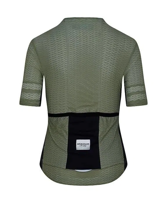CAFE DU CYCLISTE  Christelle Ultralight Cycling Women Jersey - Olive - Image 2