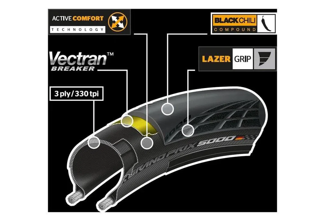 CONTINENTAL Road Tyre Grand Prix 5000 -  Brown - Image 3