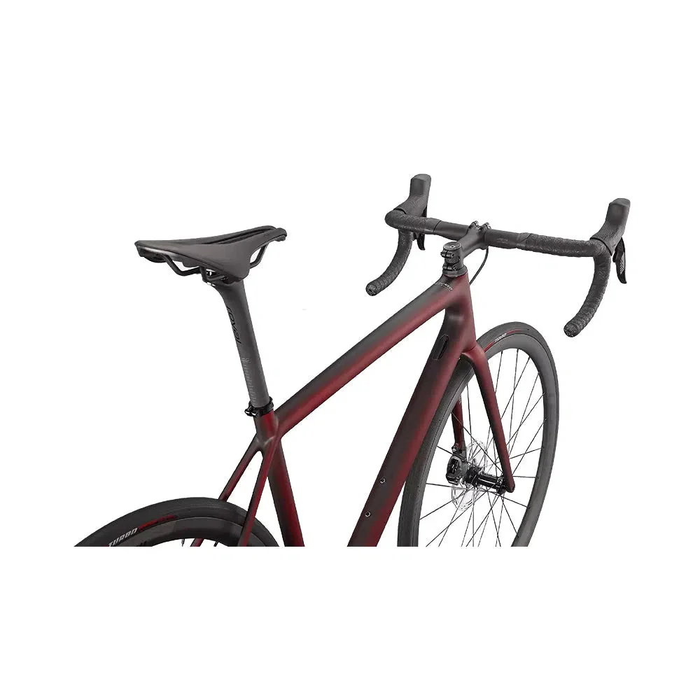 SPECIALIZED AETHOS PRO 2022 Sram Force AXS Disc Complete Road Bike - Maroon / Black Tint Edge Fade - Image 5