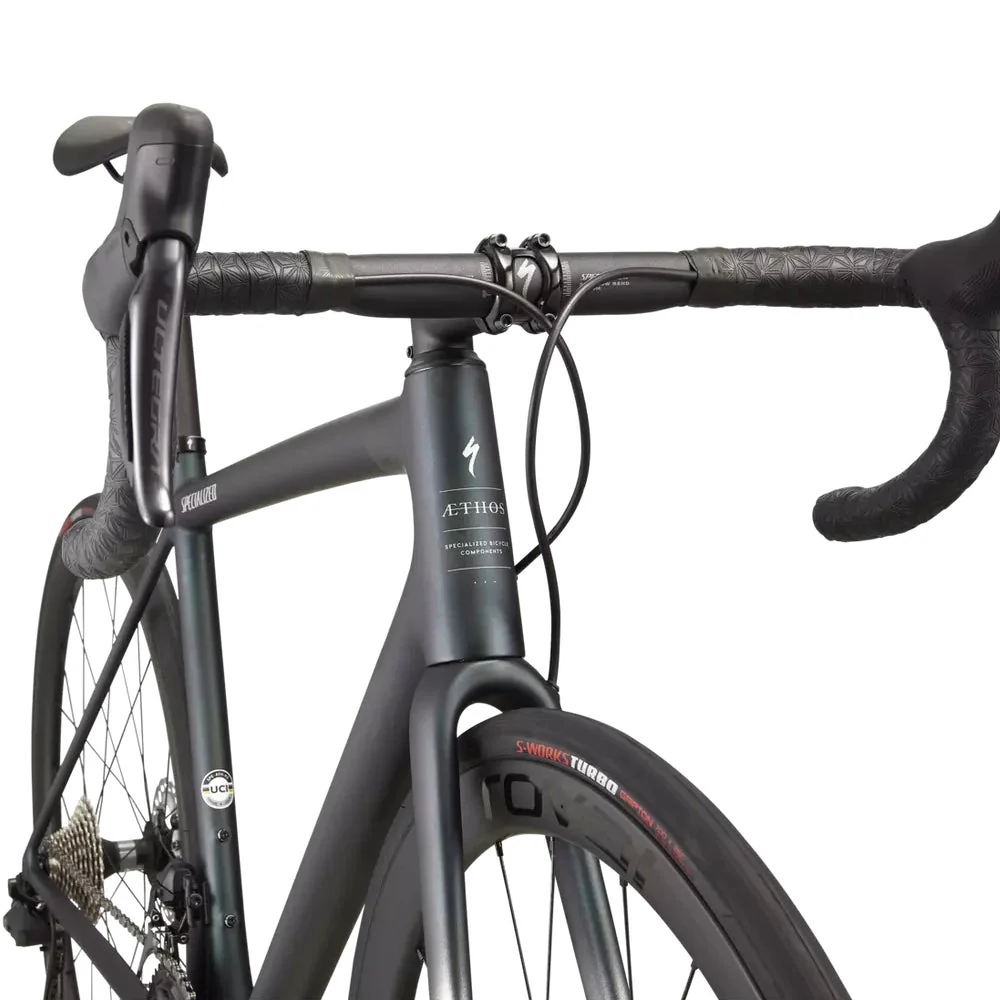 SPECIALIZED AETHOS Expert 2022 Ultegra Di2 Disc Complete Road Bike - CHAMELEON OIL TINT / FLAKE SILVER - Image 4