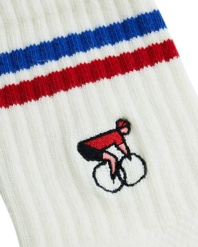 ERSTWHILE Socks Amateur - Ivory/Red/Blue - Image 3