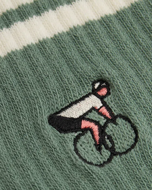 ERSTWHILE Socks Crew - Green/Ivory - Image 3
