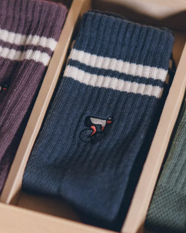 ERSTWHILE Socks Crew - Navy/Ivory - Image 2