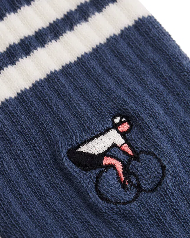 ERSTWHILE Socks Crew - Navy/Ivory - Image 3