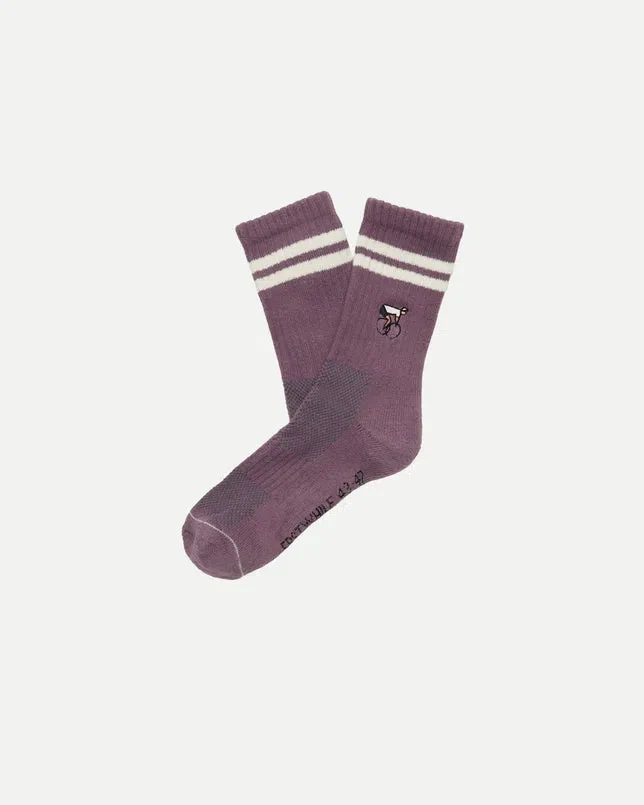 ERSTWHILE Socks Crew - Purple/Ivory