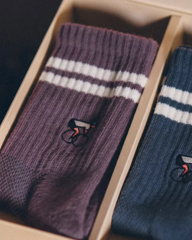 ERSTWHILE Socks Crew - Purple/Ivory - Image 2