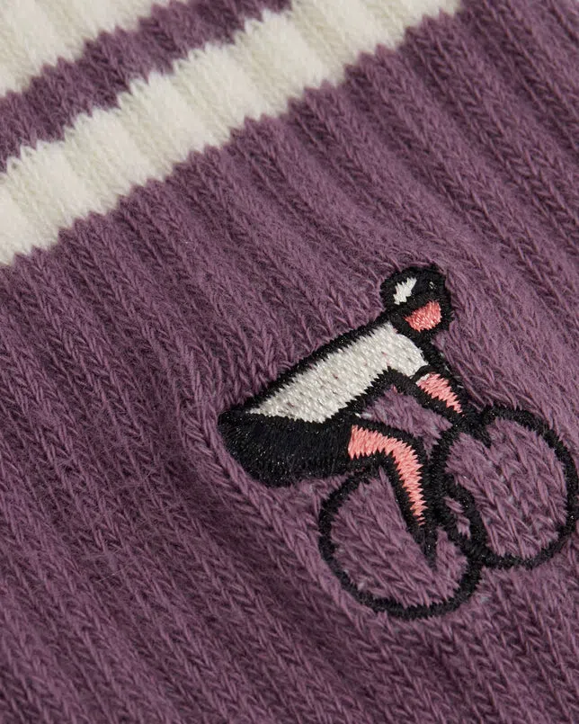 ERSTWHILE Socks Crew - Purple/Ivory - Image 3