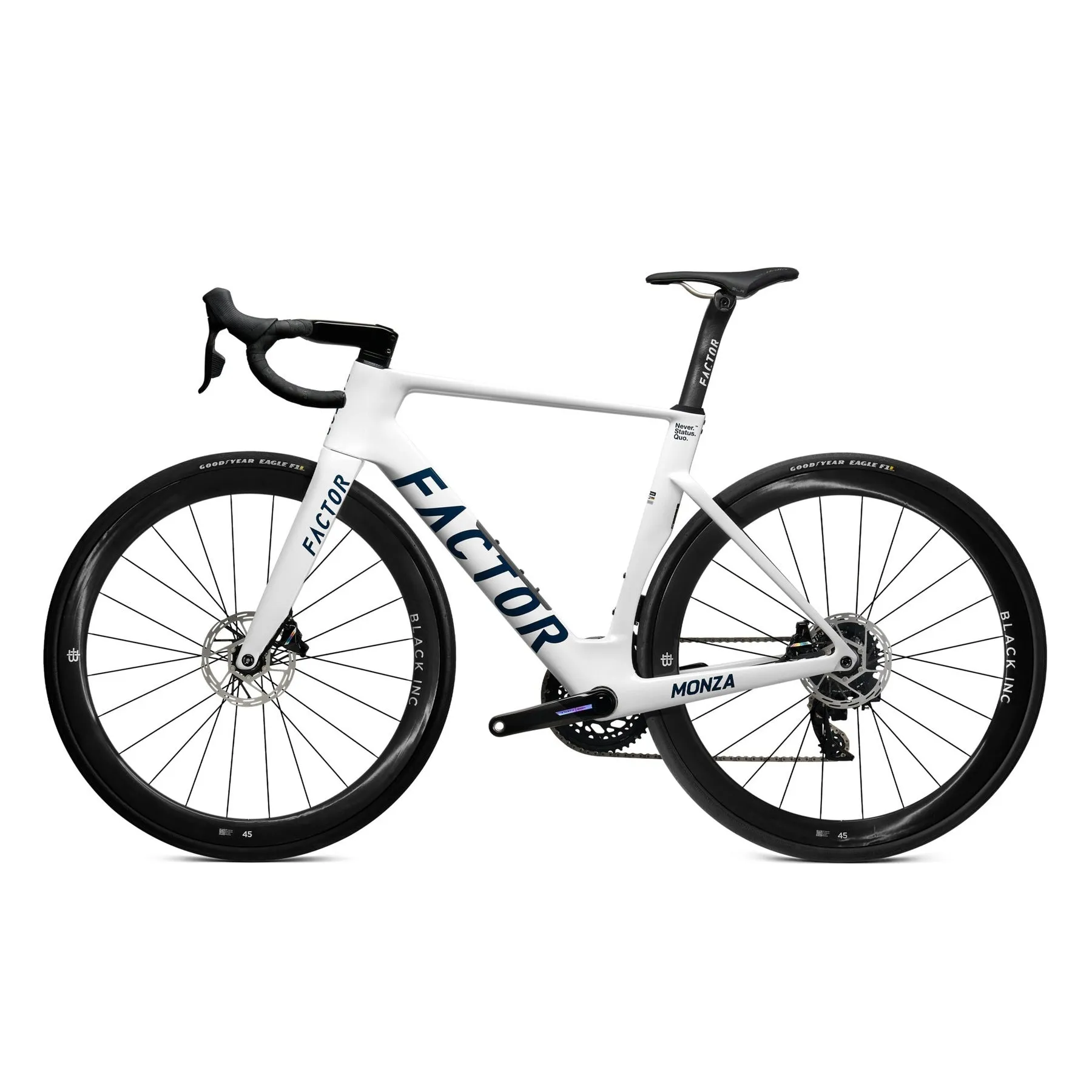 FACTOR Monza Black Inc Wheels 450 Road Bike - Pearl White - Image 4