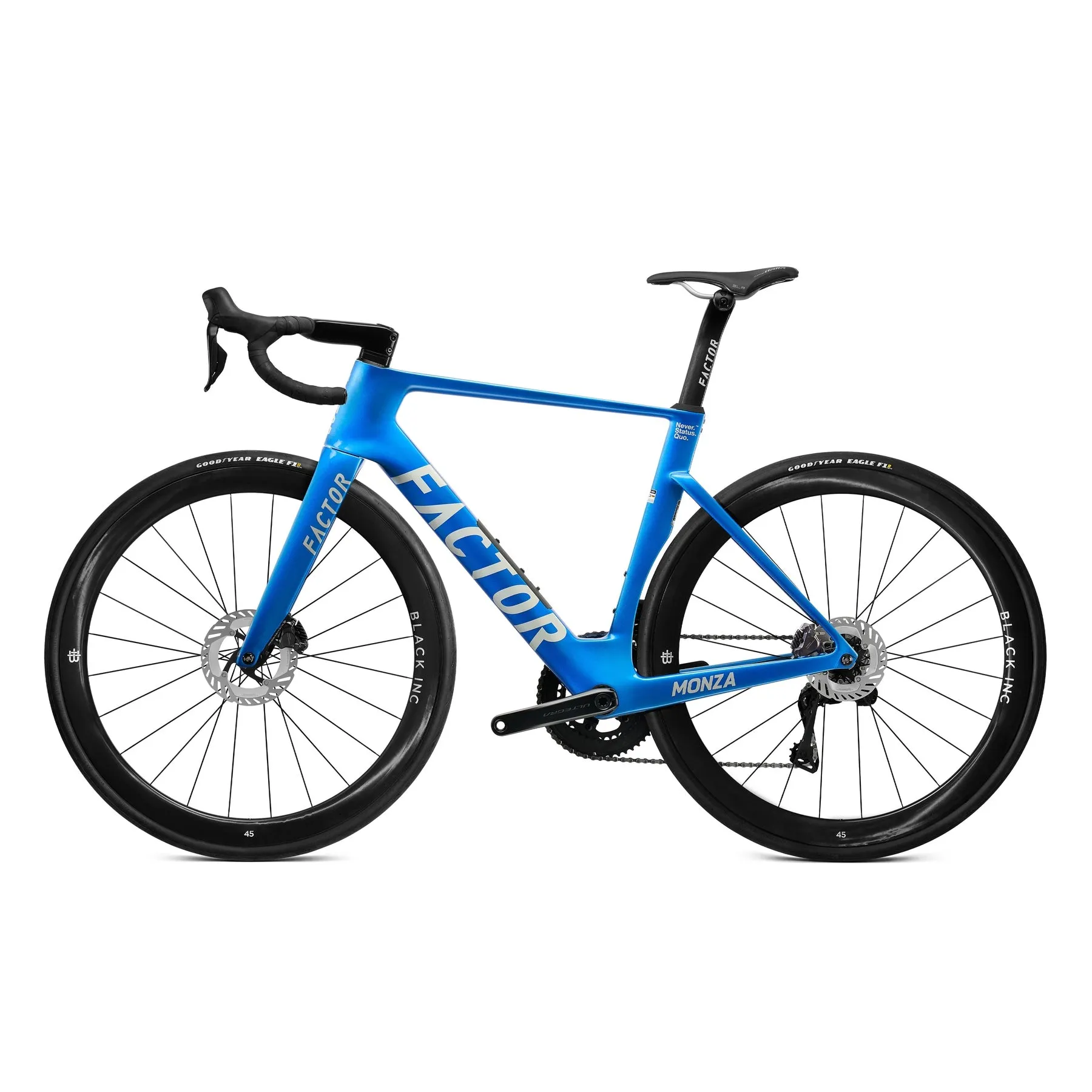 FACTOR Monza Black Inc Wheels 450 Road Bike - Solar Blue - Image 4