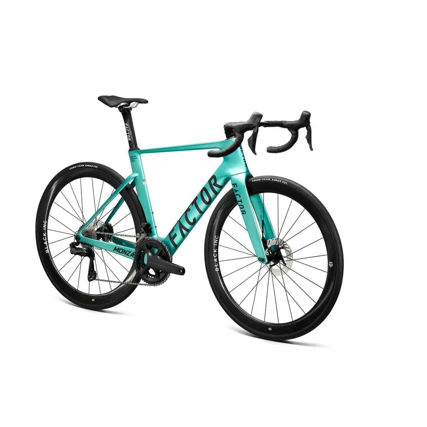 FACTOR Monza Black Inc Wheels 450 Road Bike - Steel Green - Image 2