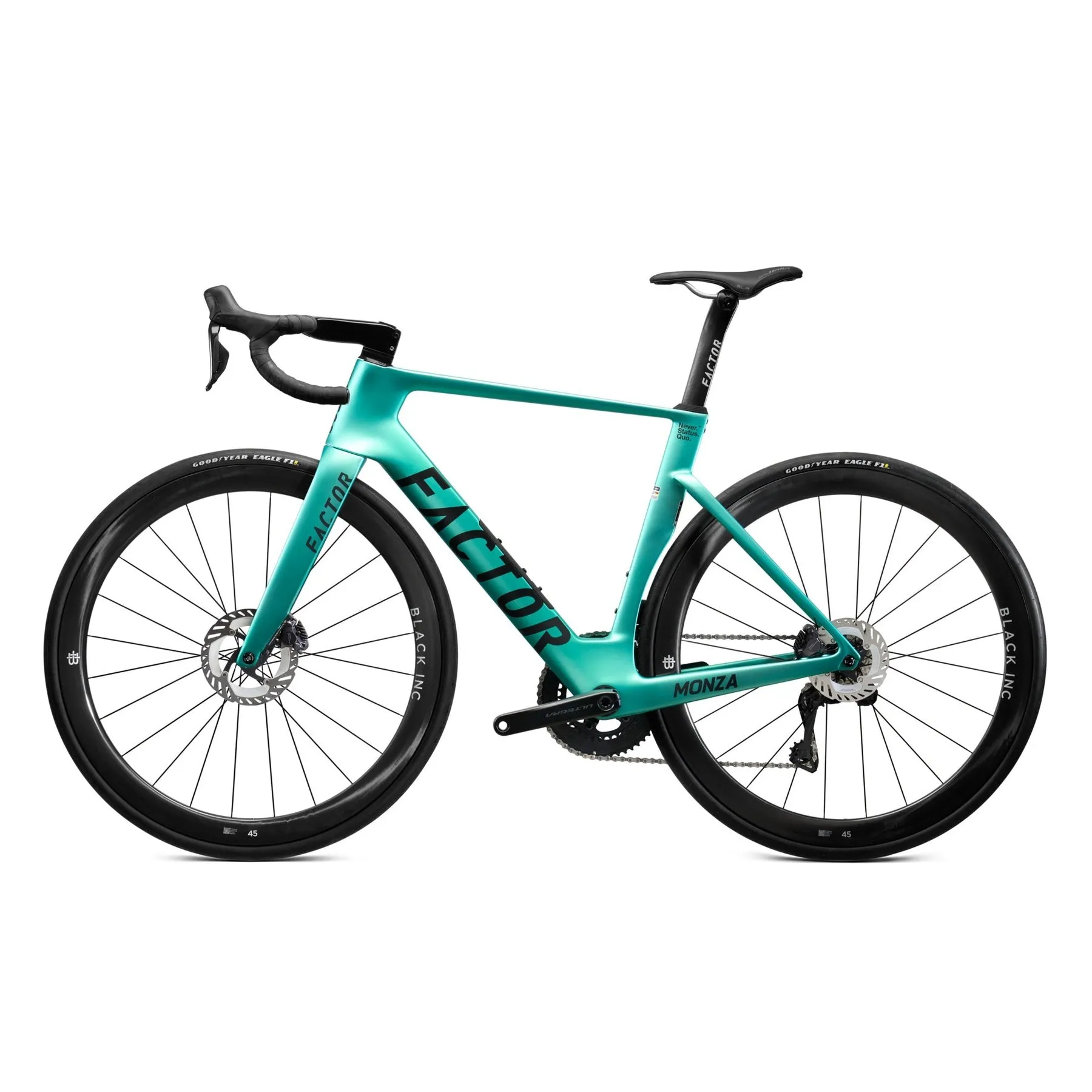FACTOR Monza Black Inc Wheels 450 Road Bike - Steel Green - Image 4