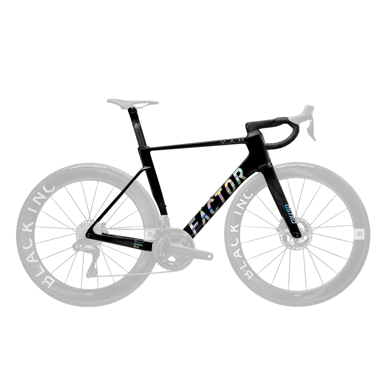 FACTOR OSTRO VAM 2.0 Premium Package Frameset - Black/Chrome (includes seatpost and handlebar)