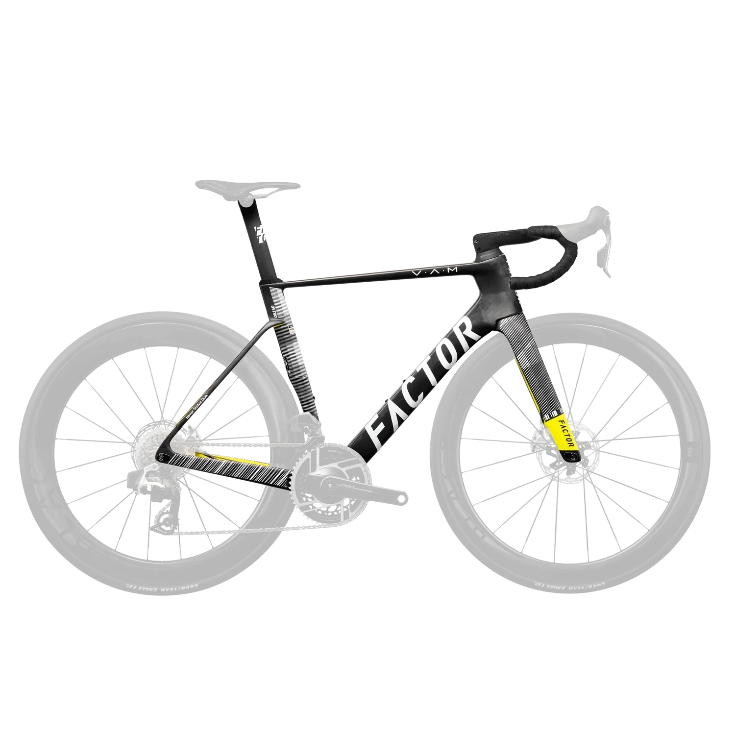 FACTOR OSTRO VAM 2.0 Premium Package Frameset - Geometric Black/White/Yellow (includes seatpost and handlebar)