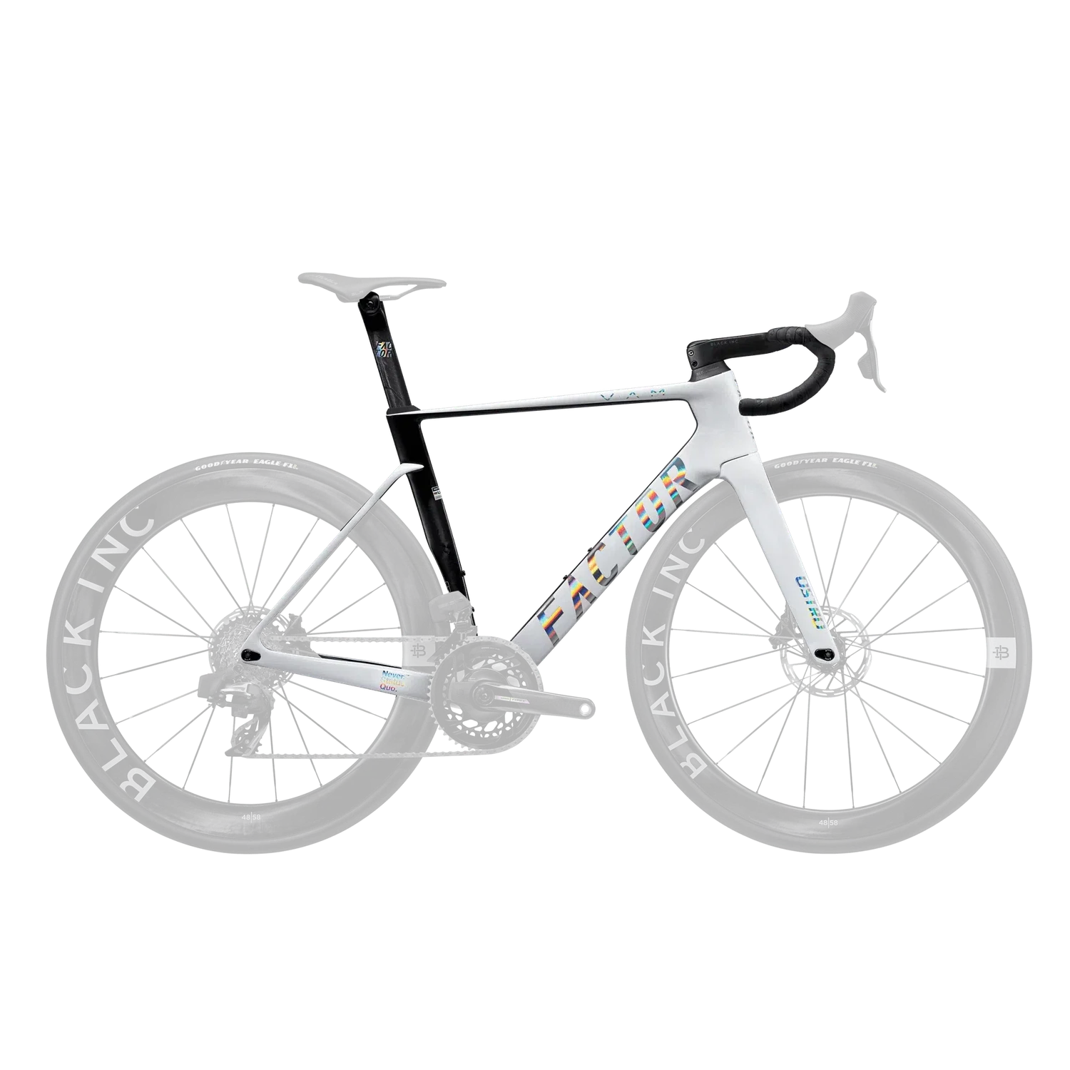 FACTOR OSTRO VAM 2.0 Premium Package Frameset - White/Chrome (includes seatpost and handlebar)