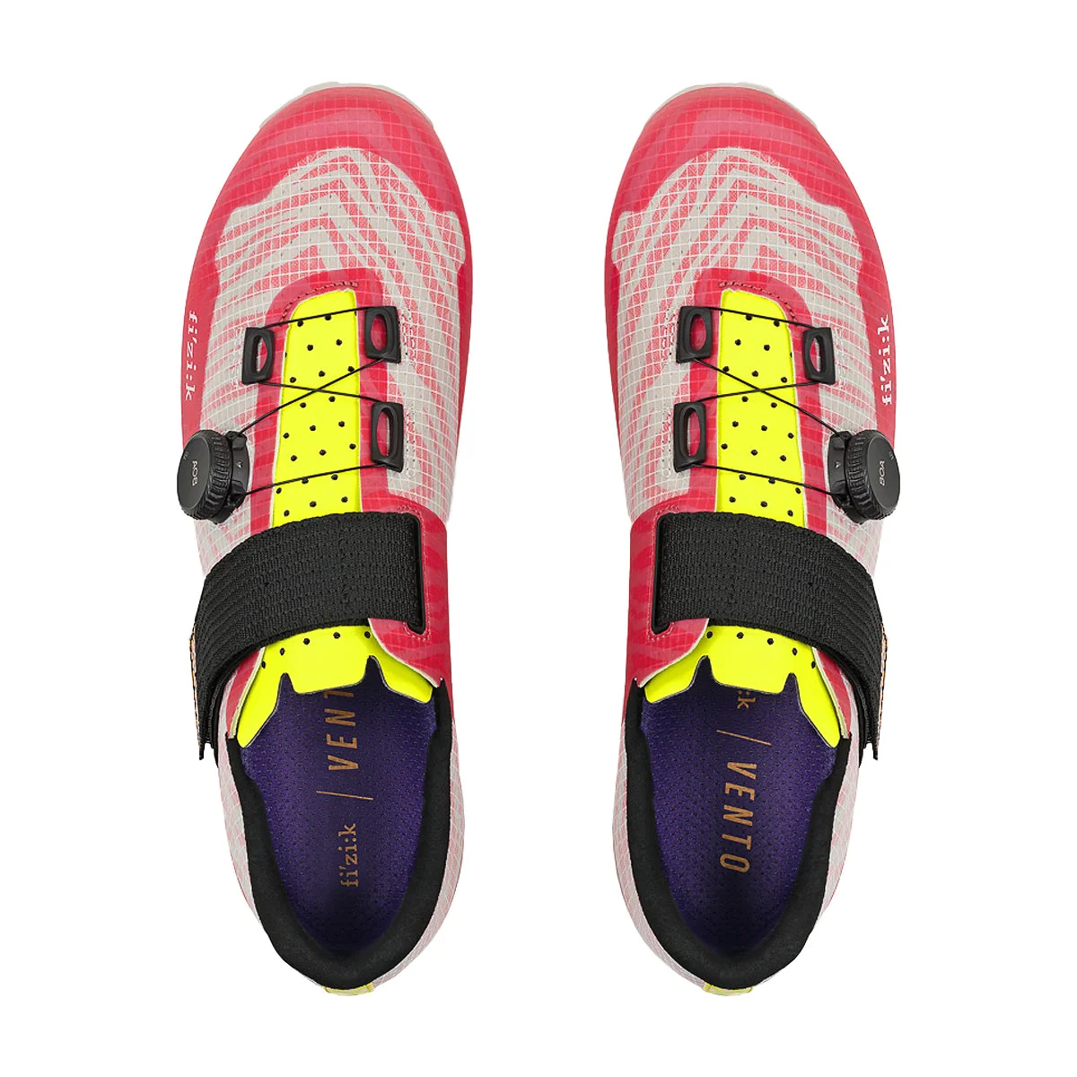 FIZIK Gravel MTB Cycling Shoes Vento Ferox Carbon AMANI - Magenta/Lime - Image 3
