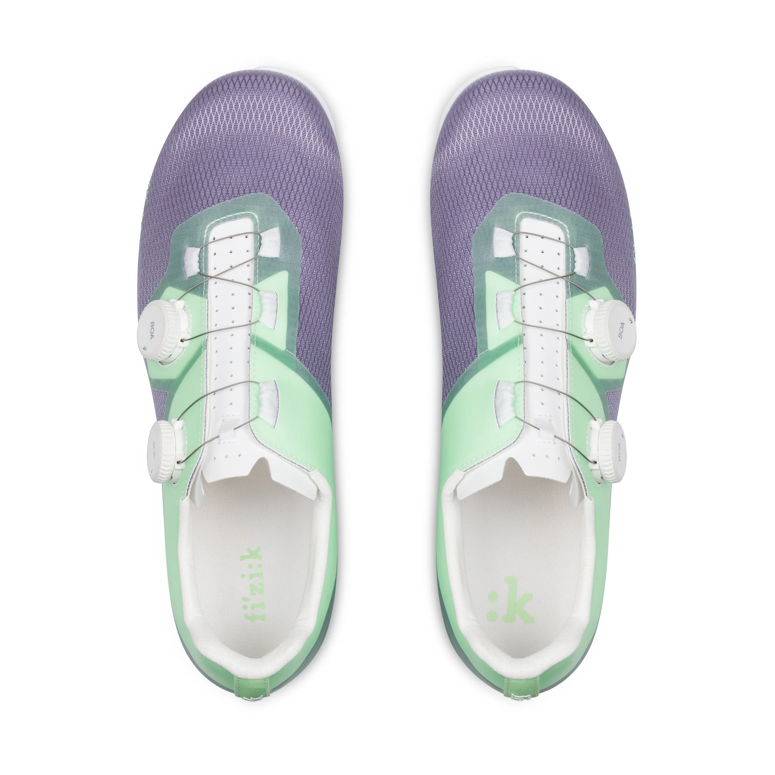 FIZIK LYRA Road Cycling Shoes - Lilac/Green - Image 2