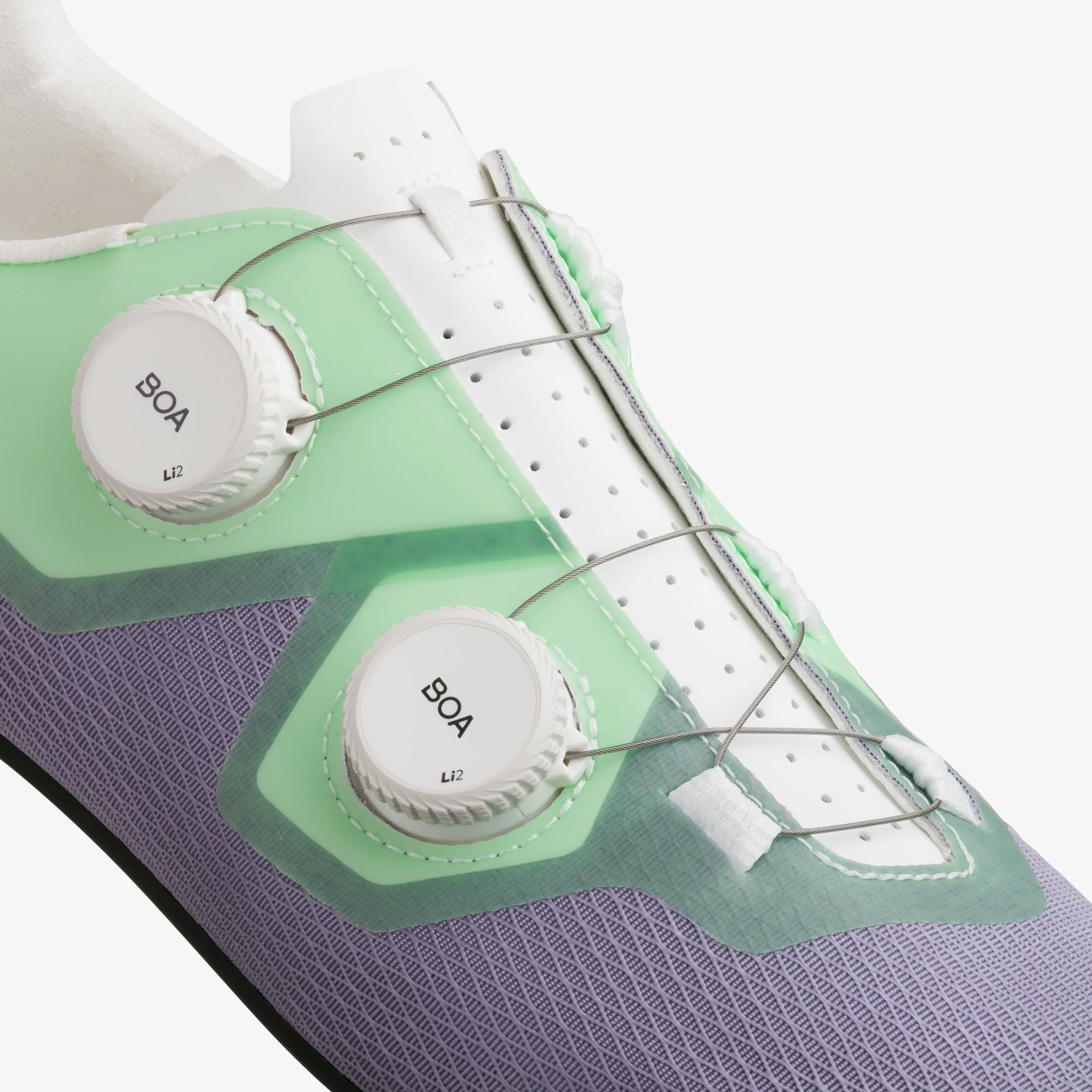 FIZIK LYRA Road Cycling Shoes - Lilac/Green - Image 4