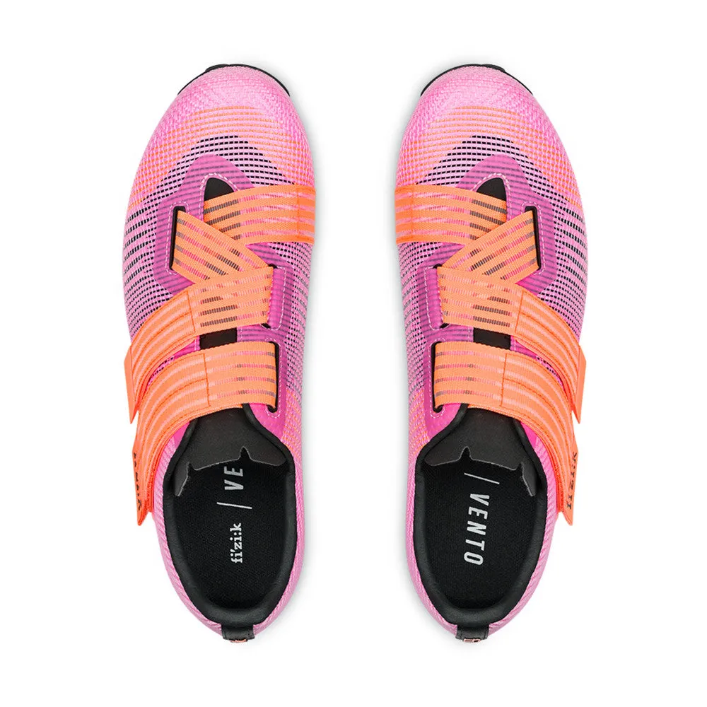 FIZIK Vento Powerstrap Aeroweave X Road Cycling Shoes - Coral / Orange - Image 2