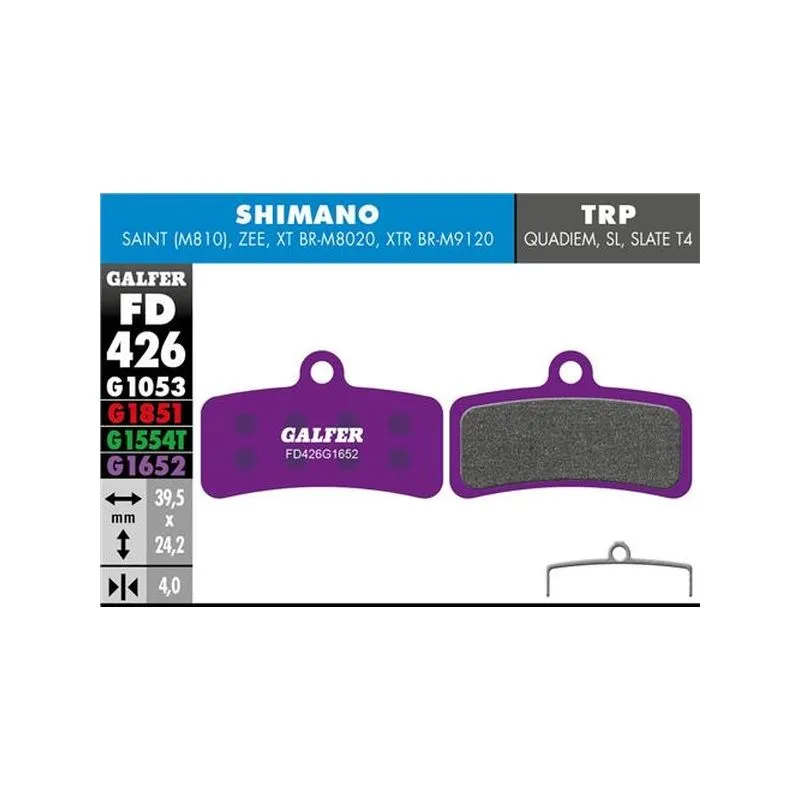 GALFER EBike Shimano Saint M810, XT M8020, XTR 9120, MT520 BRAKE PADS - Purple - Image 2