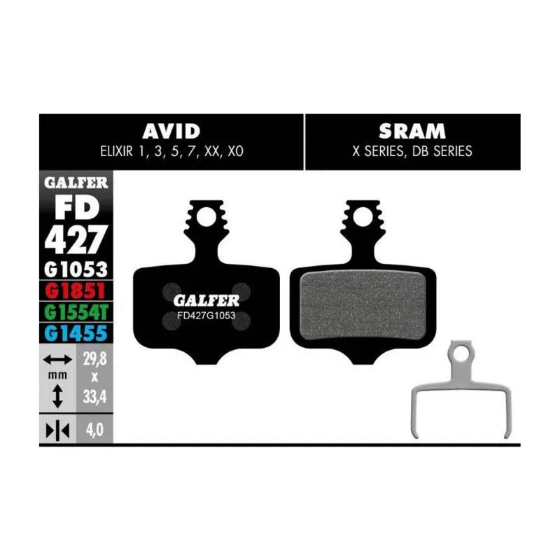 GALFER Standard Avid Elixir / SRAM Brake Pads X0/X7/X9/XX FD427- Black - Image 2