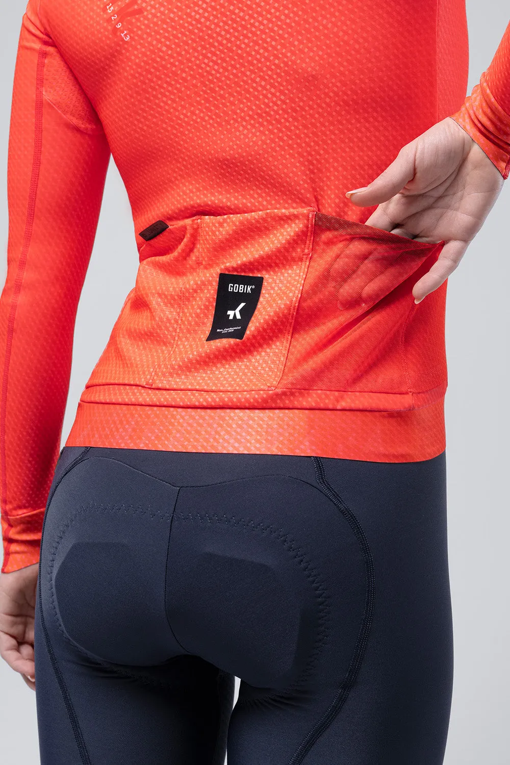 GOBIK Hyder Women Long Sleeve Jersey - Vermilion - Image 8