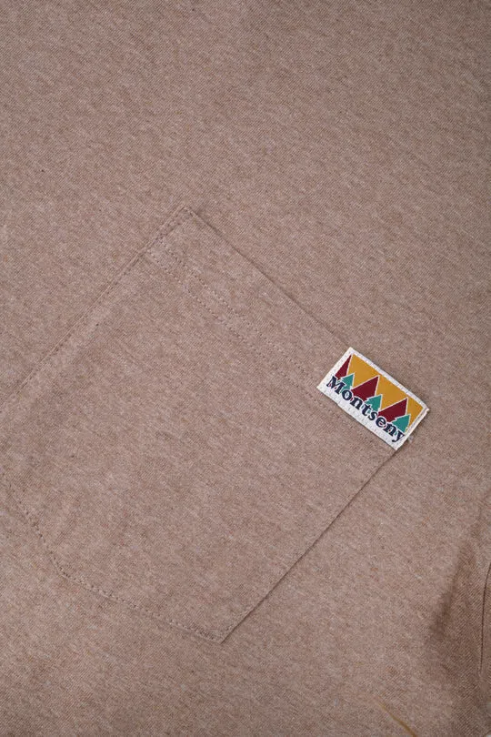 LASER Montseny Tee Pocket Tshirt - Heather Taupe - Image 2