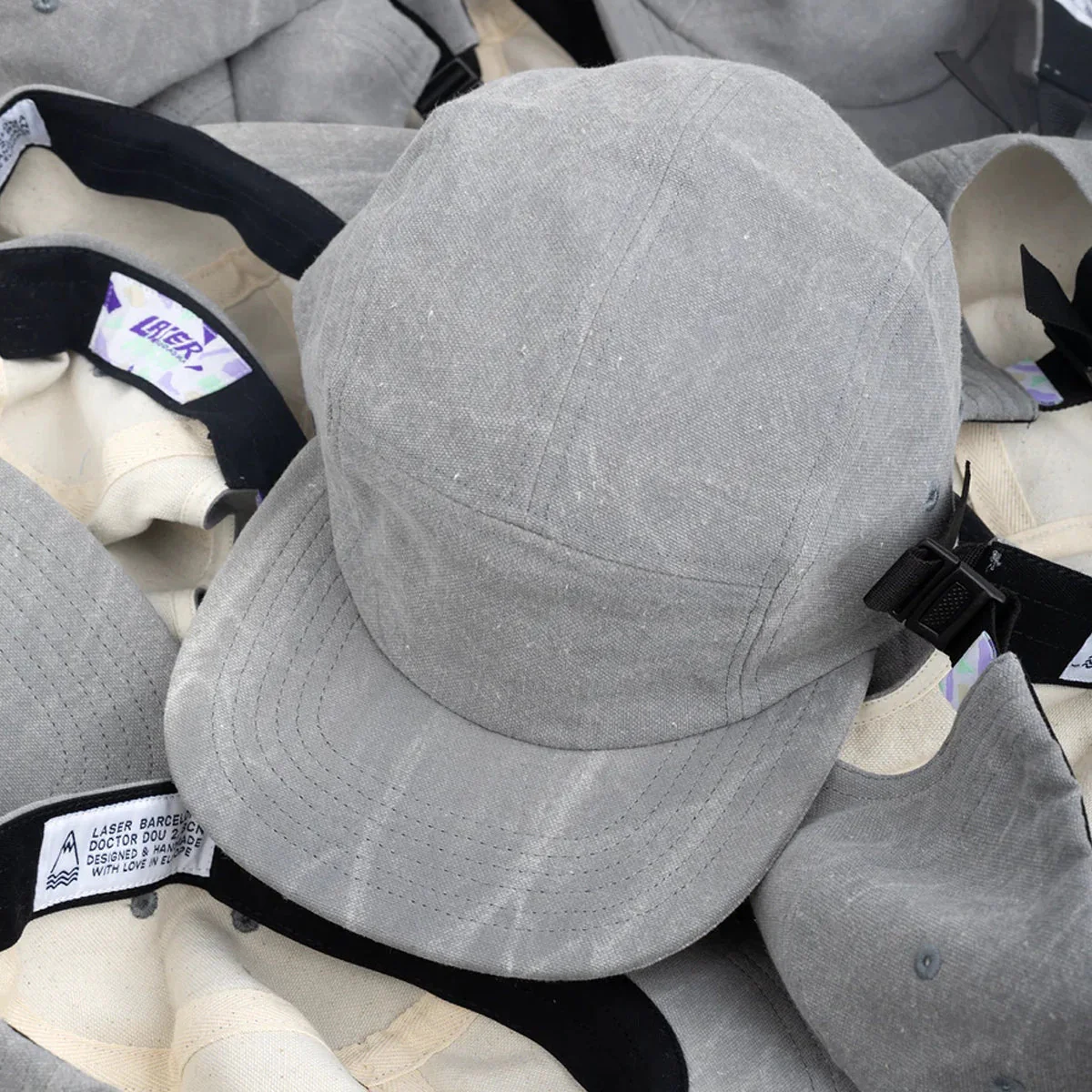 LASER x RODAGIRA 5 Panel Hat By You - Faded Stone - Image 4