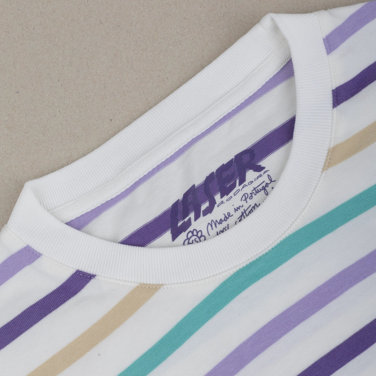 LASER x RODAGIRA Girona Pocket Tee - Stripes - Image 3