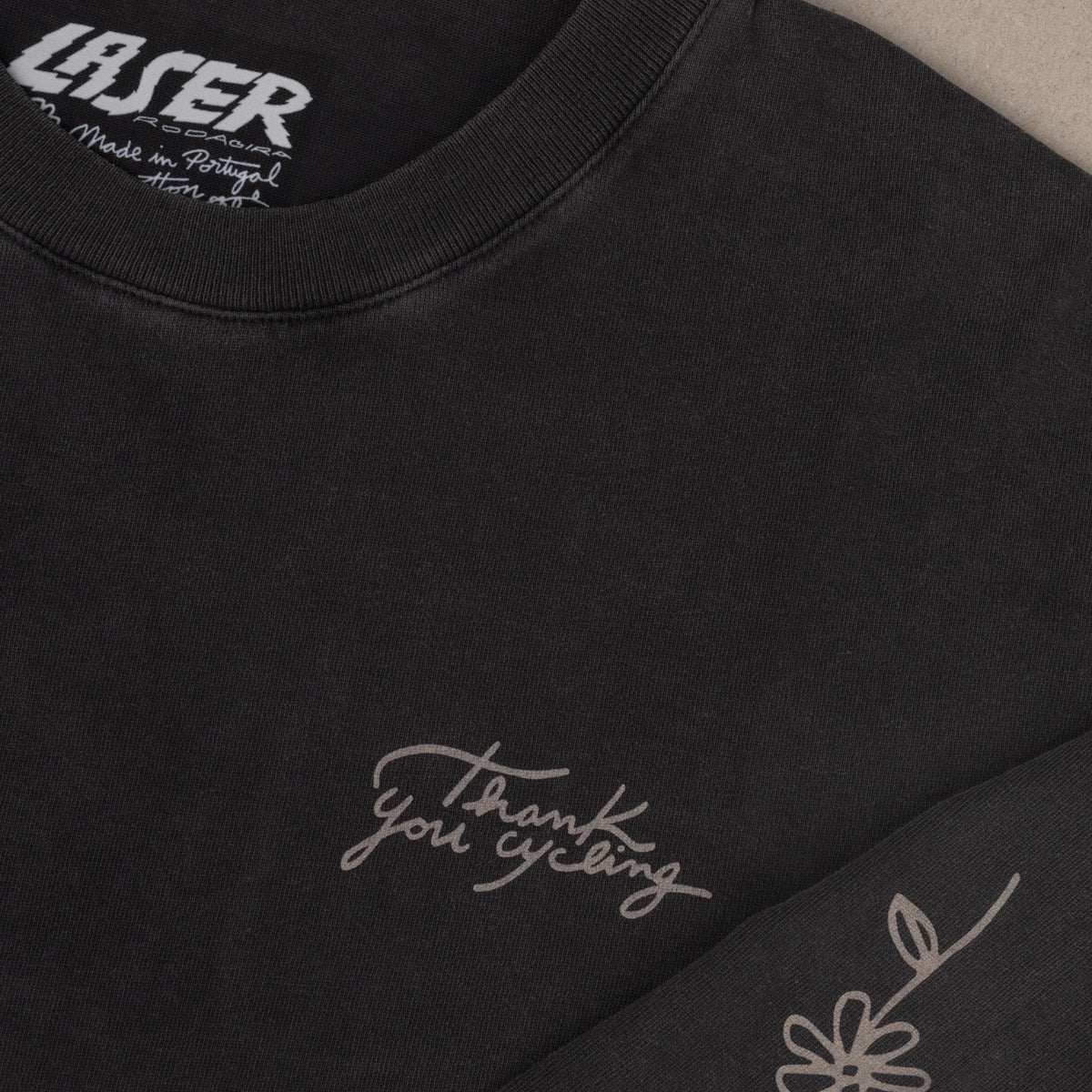 LASER x RODAGIRA Long Sleeve Tshirt - Faded Black - Image 3