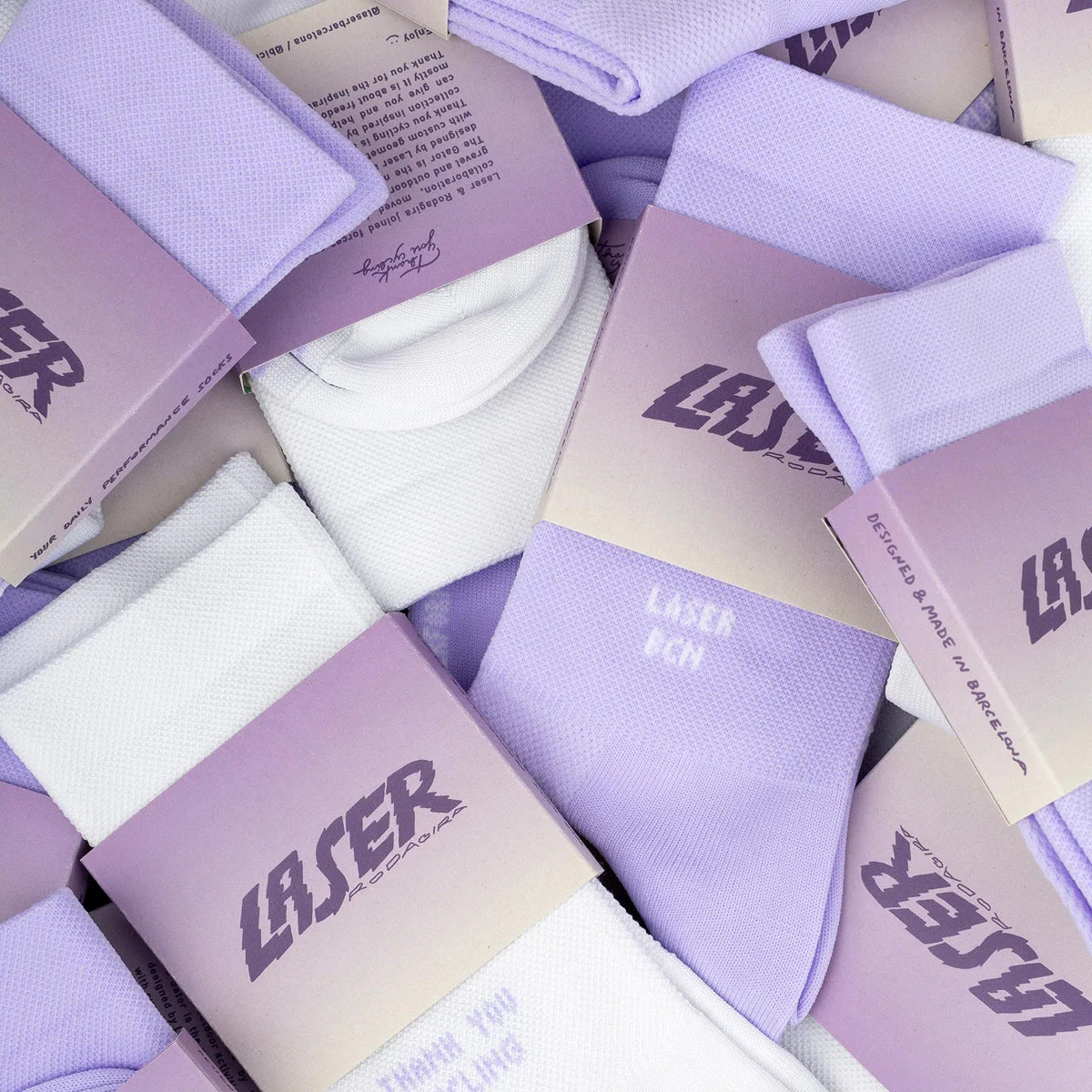LASER x RODAGIRA Thank You Cycling Performance Socks - Lavender - Image 3