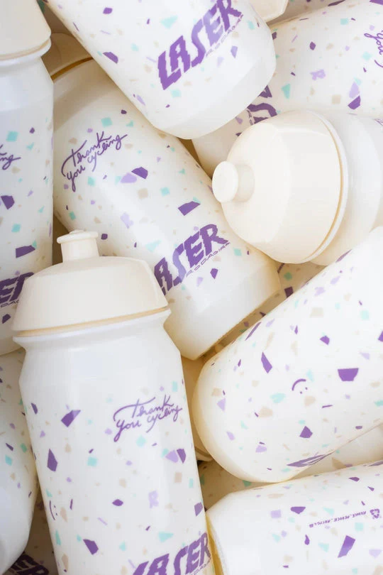 LASER x RODAGIRA Thank You For Cycling Water Bottle  - Cream - Image 3
