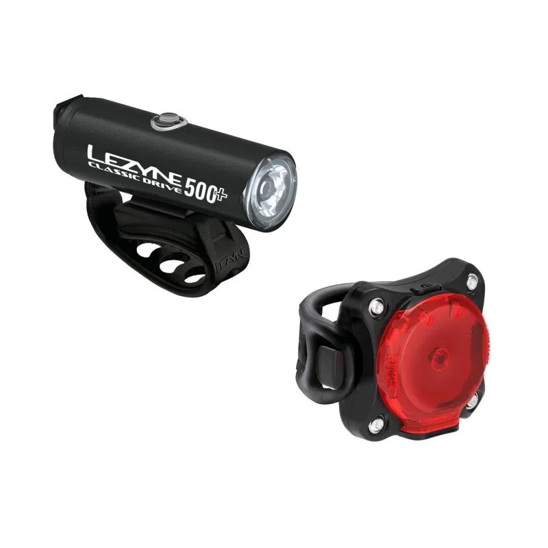 LEZYNE CLASSIC DRIVE 500+ / ZECTO DRIVE 200+ PAIR Light Pack - Black