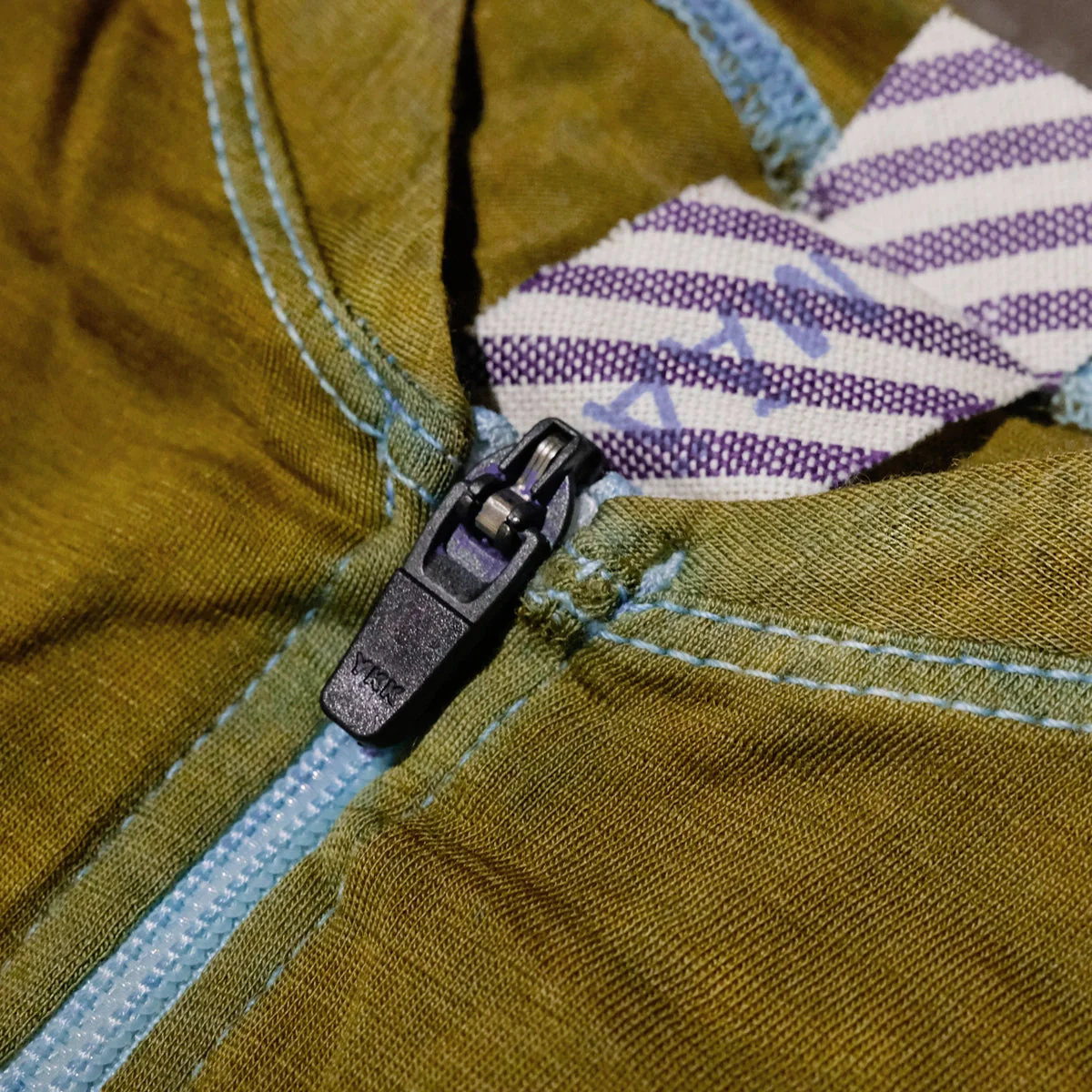 MAAD Cycling Jersey Short Sleeve - Olive / Turquoise Blue - Image 2