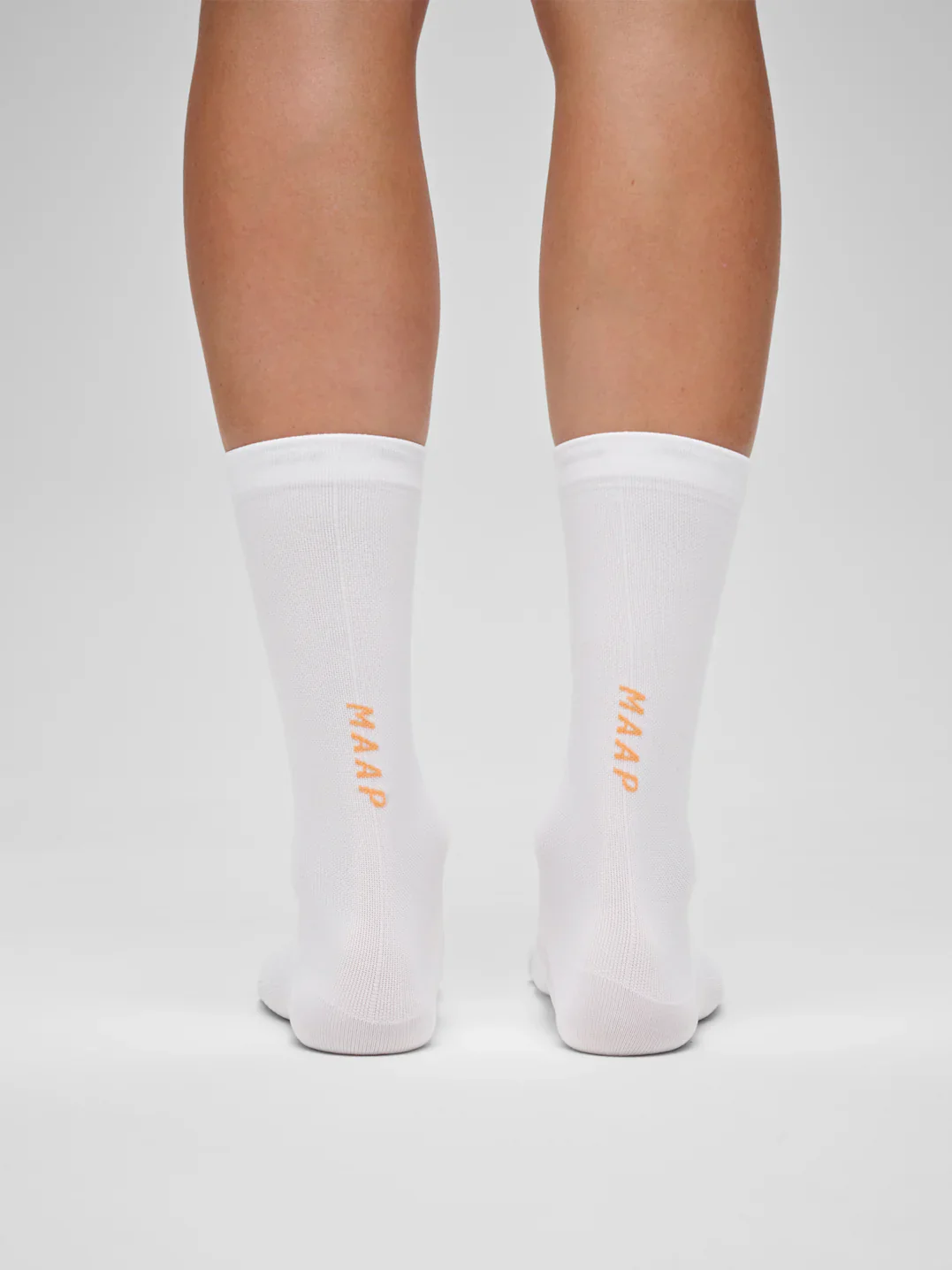 MAAP Team Socks Long - White/ Faded Fluoro Orange - Image 2