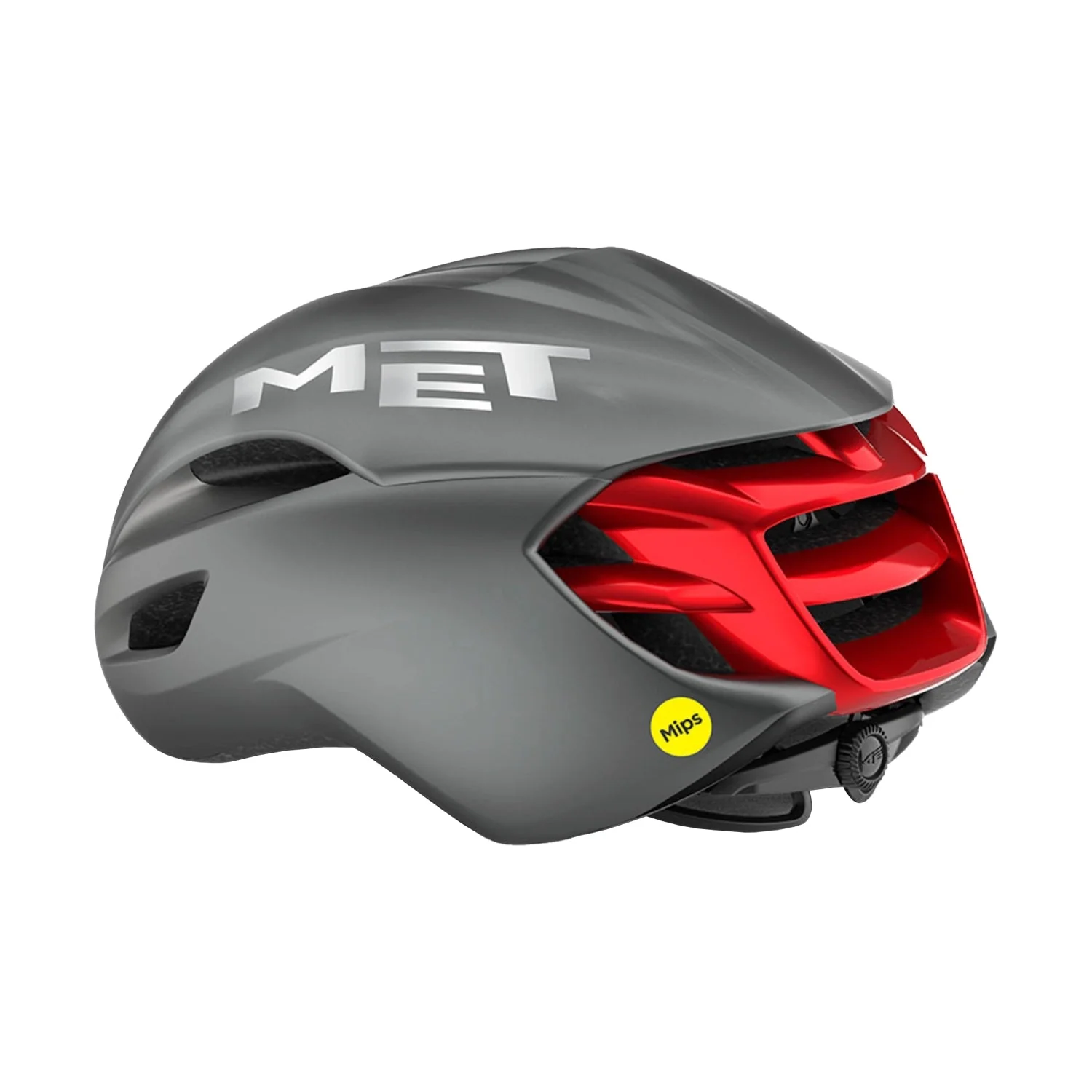 MET Cycling Helmet Manta MIPS - Silver/Red - Image 3