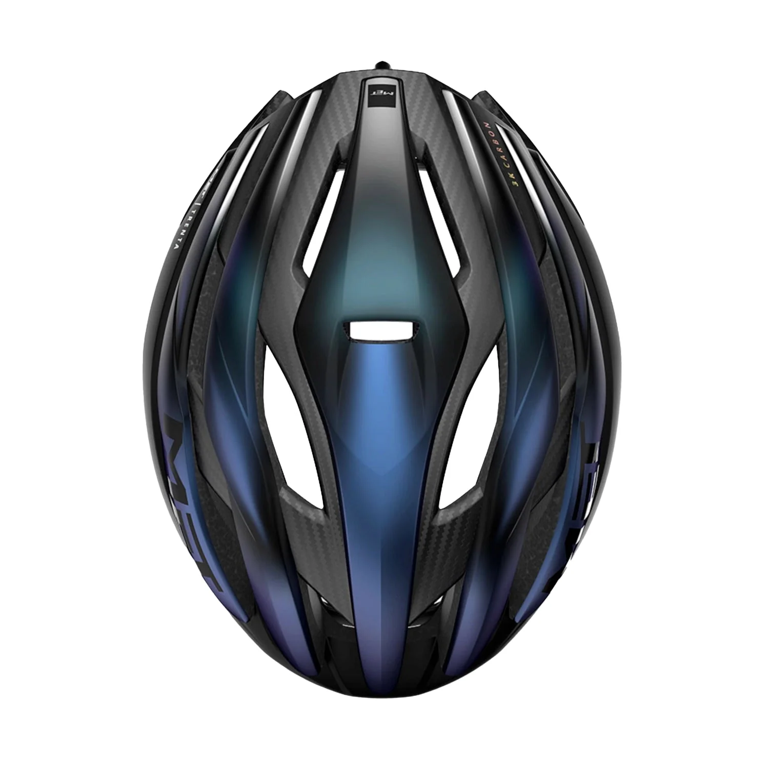 MET Trenta 3K Carbon MIPS Cycling Helmet - Blue Iridiscent - Image 4