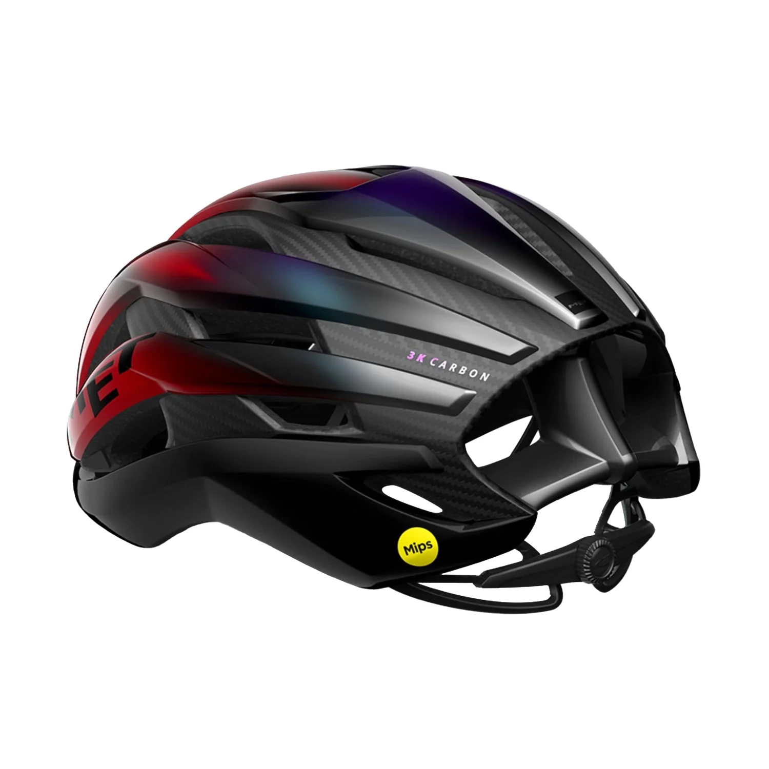 MET Trenta 3K Carbon MIPS Cycling Helmet - Red Iridiscen - Image 3