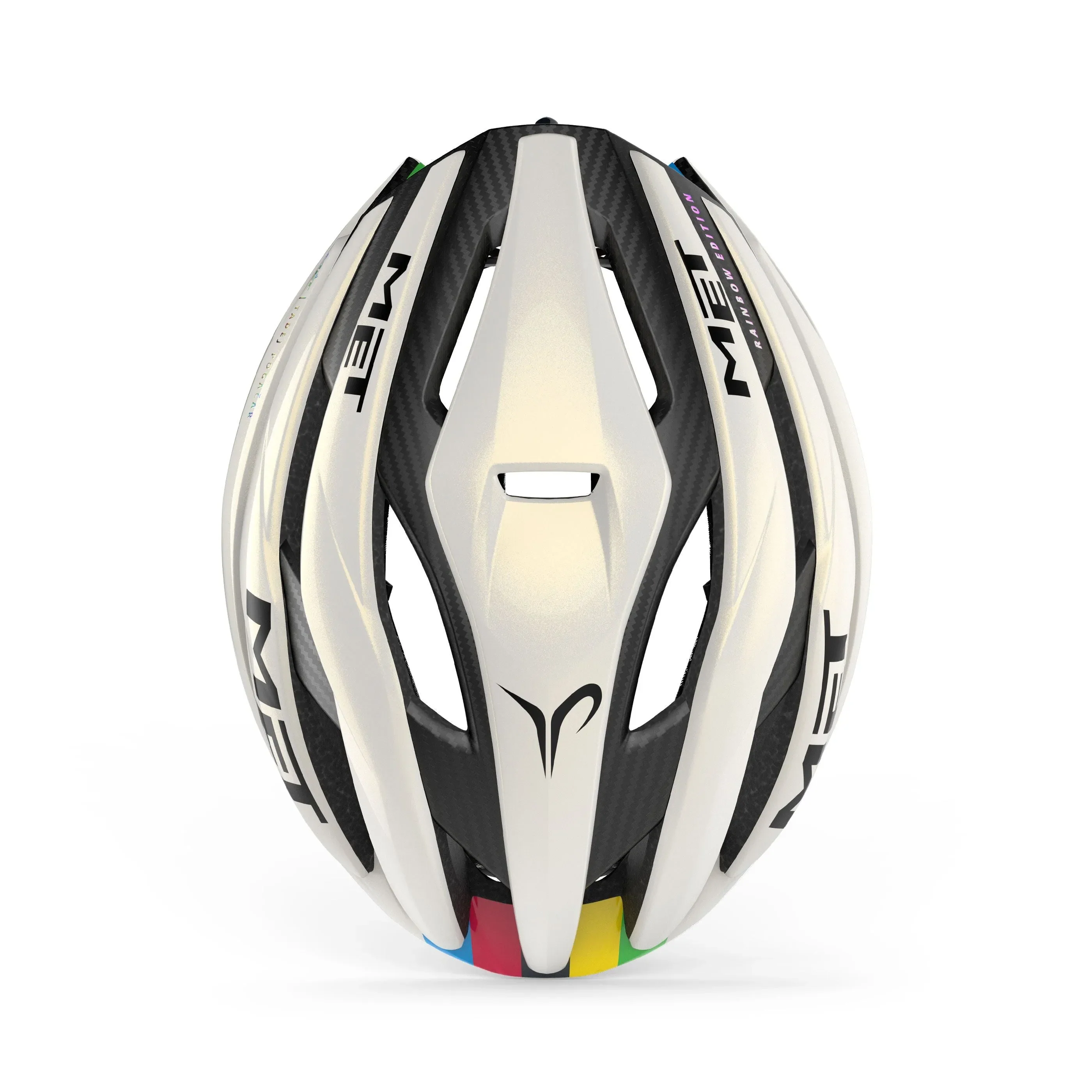MET Trenta 3K Carbon MIPS Cycling Helmet - Tadej Pogacar White/Rainbow - Image 3