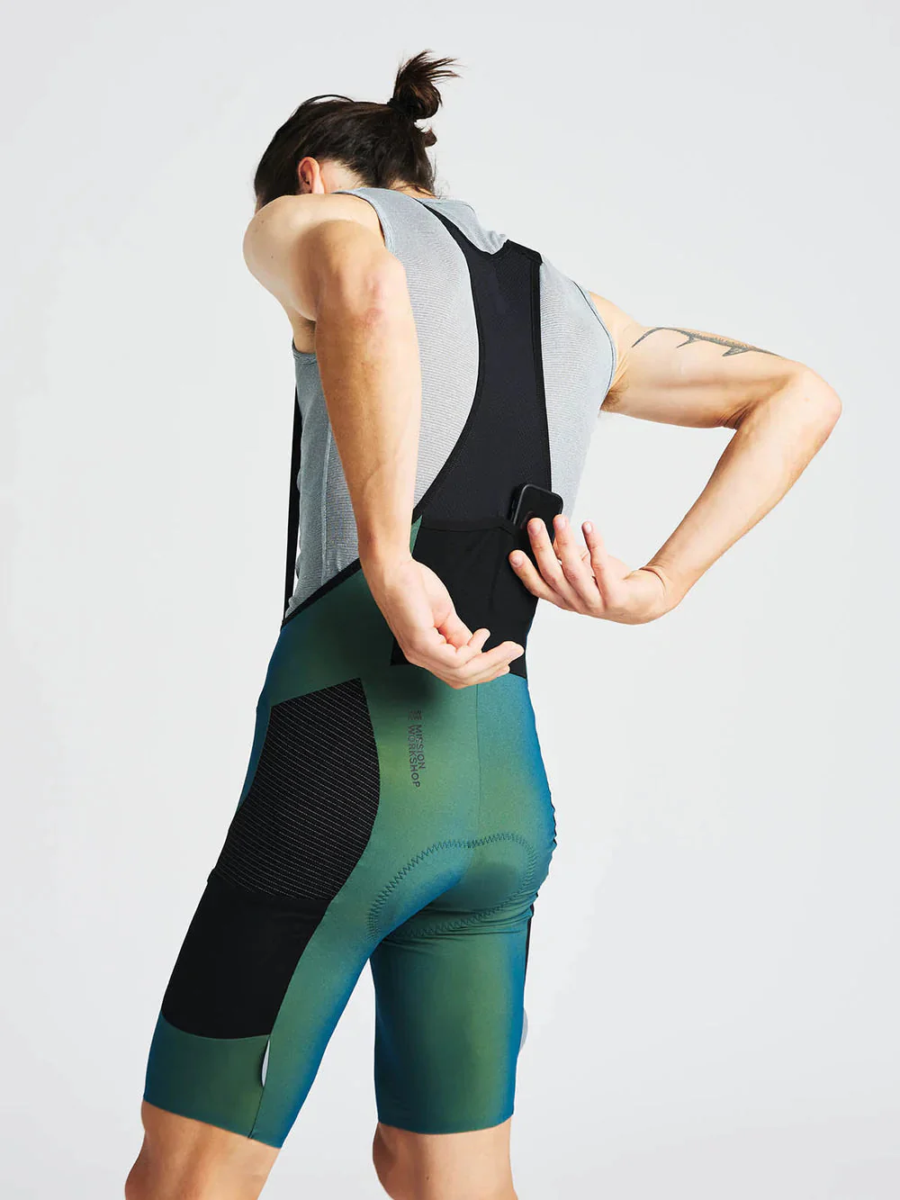 MISSION WORKSHOP Pro Bib Shorts - Forrest Green - Image 3