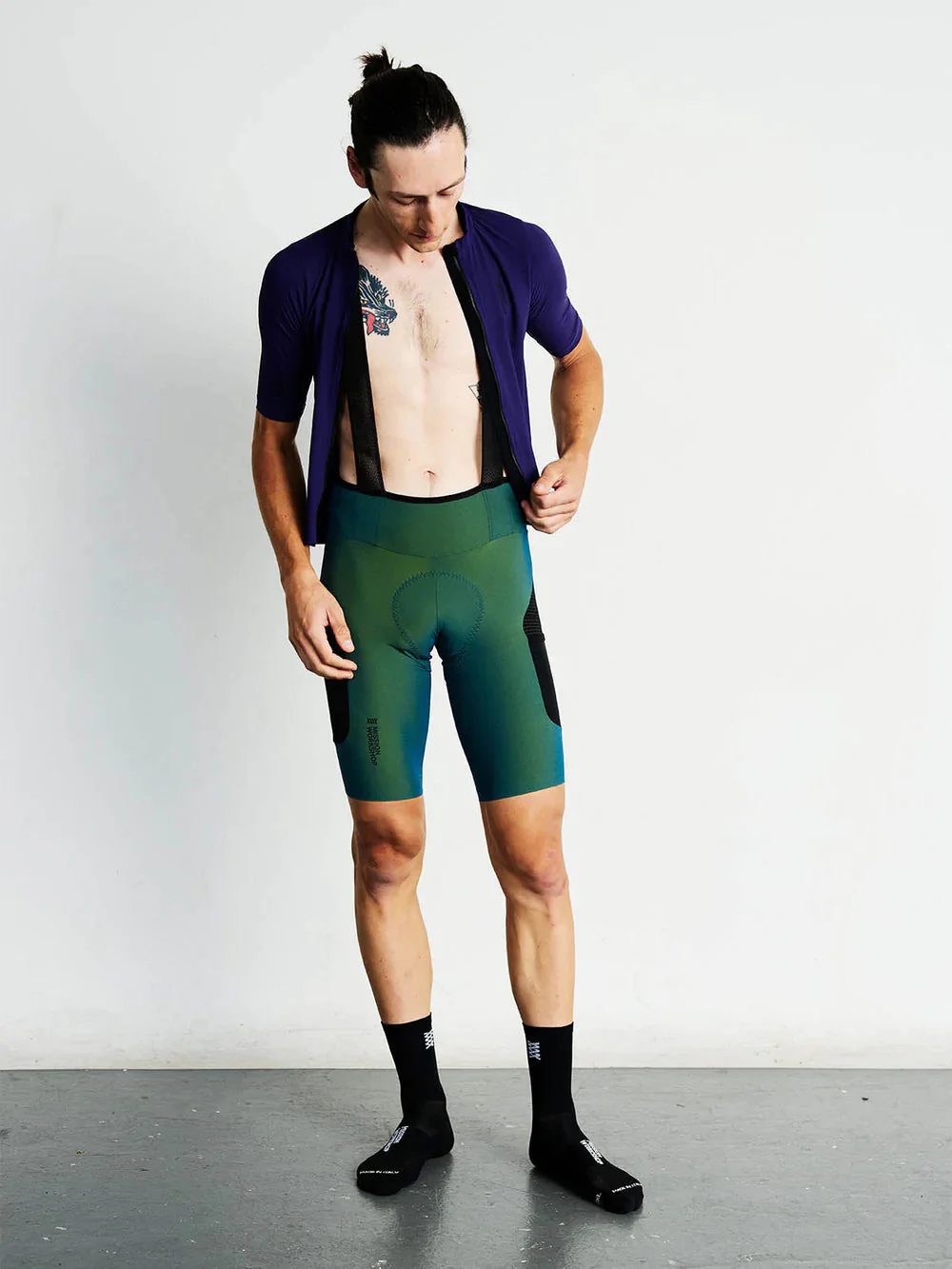 MISSION WORKSHOP Pro Bib Shorts - Forrest Green - Image 5