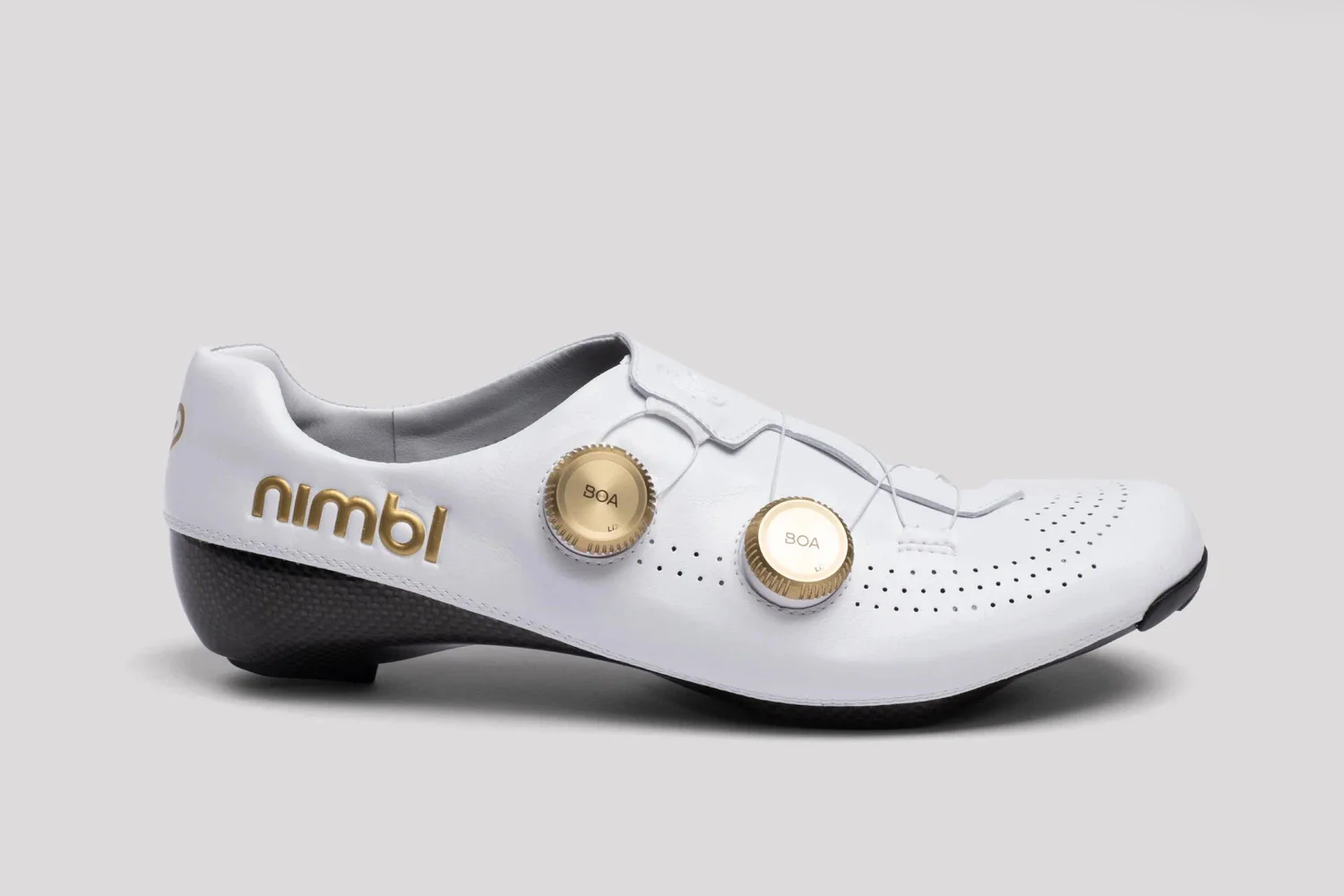 NIMBL Road Cycling Shoes Exceed Ultimate Glide - White/Gold - Image 2