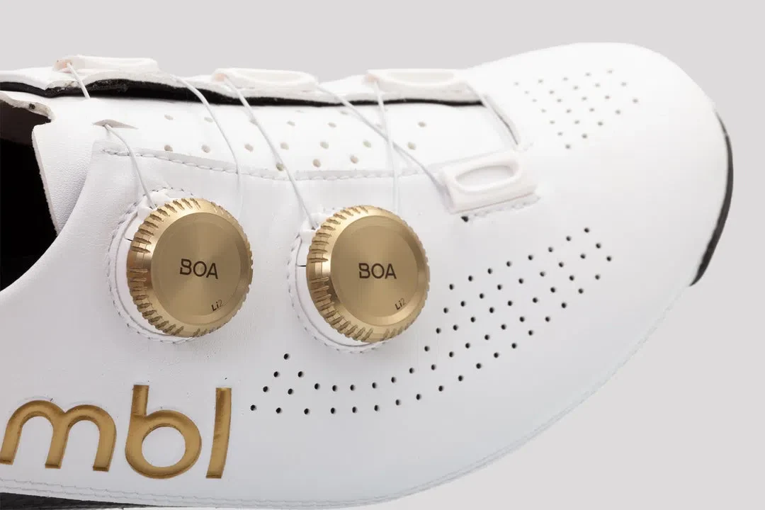NIMBL Road Cycling Shoes Ultimate - White/Gold - Image 6