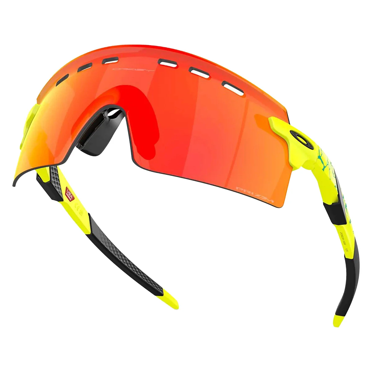 OAKLEY Encoder Strike Vented Eyewear Inner Spark - Matte Tennis Ball Yellow Prizm Ruby - Image 3