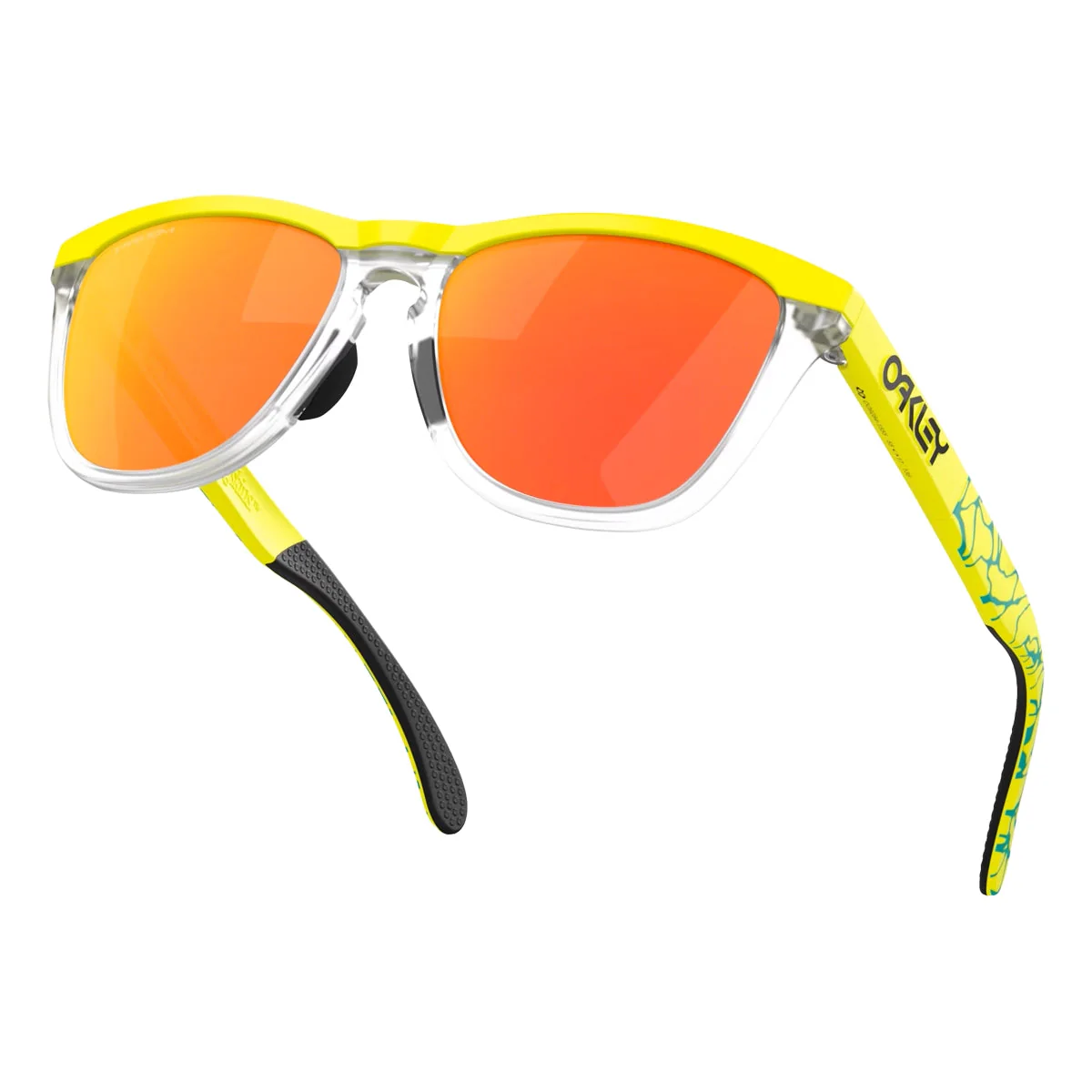 OAKLEY Eyewear Frogskins Range Inner Spark Collection - Matte Tennis Ball Yellow Prizm Ruby - Image 4