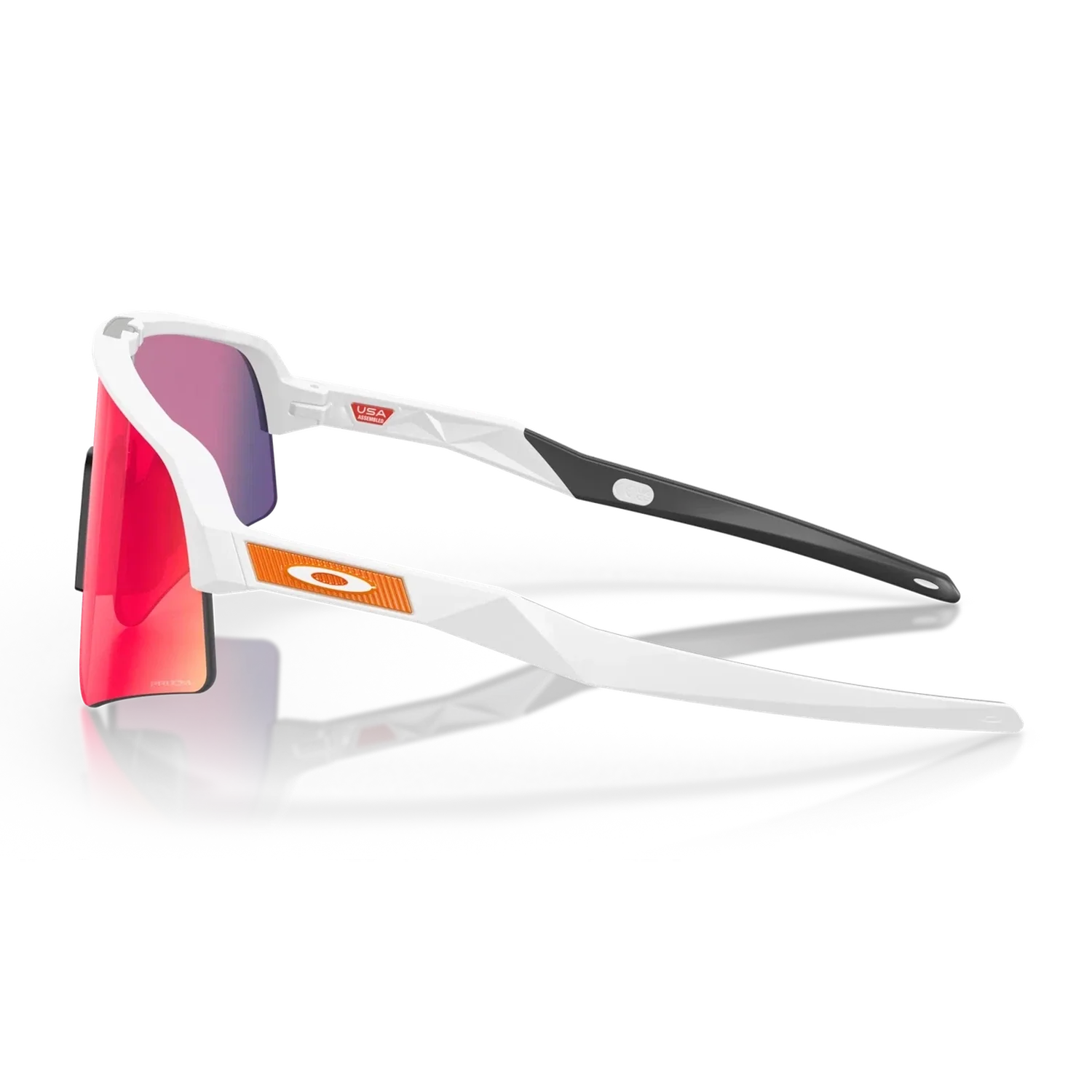 OAKLEY Sutro Lite Sweep Eyewear - Matte White Prizm Road (White/Orange Frame) - Image 3